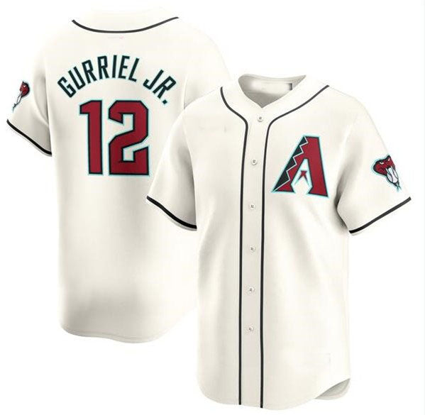 Arizona Diamondbacks #12 Lourdes Gurriel Jr. 2023-24 Cream Cool Base Stitched Baseball Jersey baseball jersey product view 1
