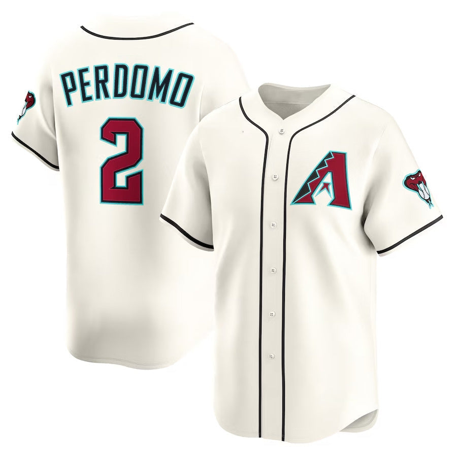 Arizona Diamondbacks #2 Geraldo Perdomo Alternate Limited Player Jersey - Cream Stitched Baseball Jersey baseball jersey product view 1