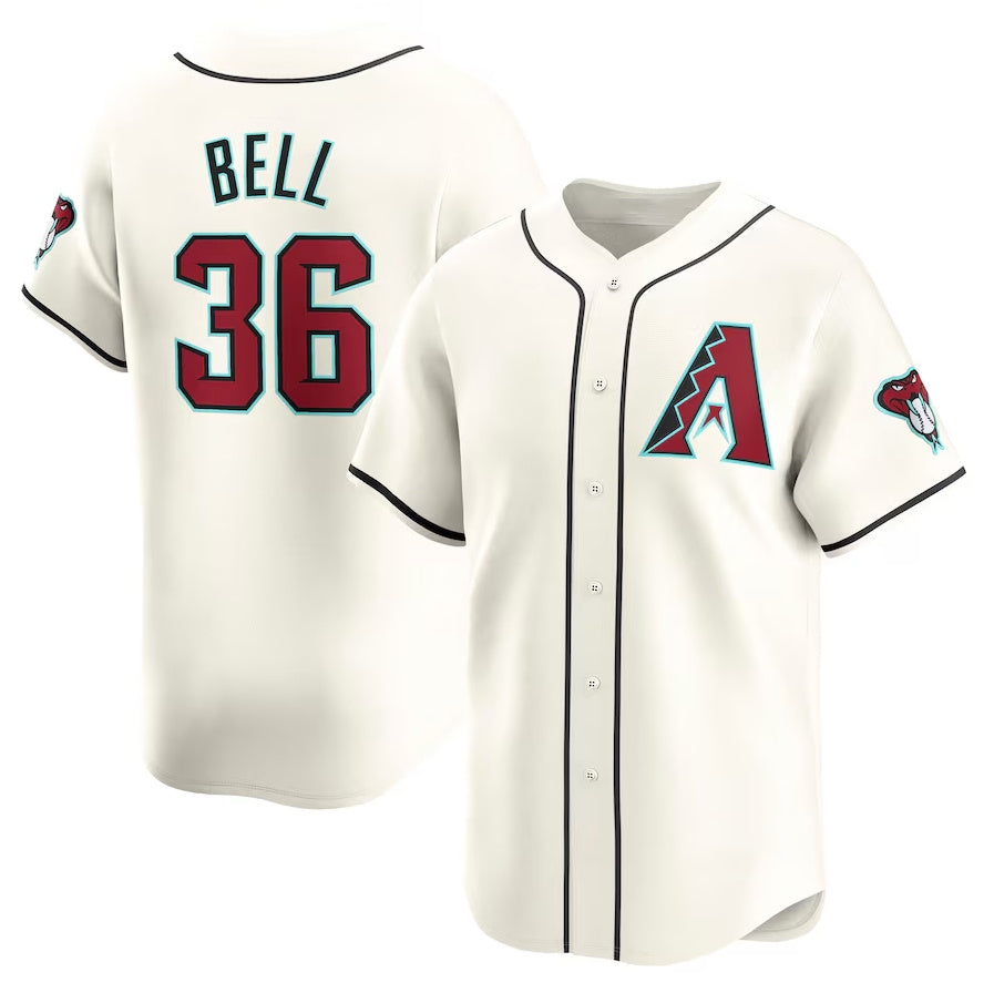 Arizona Diamondbacks #36 Josh Bell Home Limited Player Jersey ¨C Cream Stitched Baseball Jersey baseball jersey product view 1