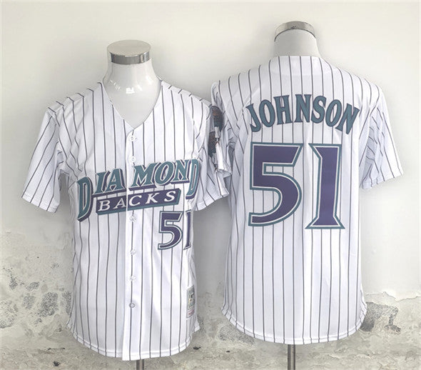 Arizona Diamondbacks #51 Randy Johnson White Throwback Cool Base Stitched Baseball Jersey baseball jersey product view 1