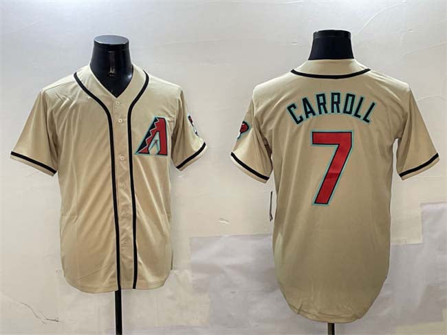 Arizona Diamondbacks #7 Corbin Carroll Gold Limited Stitched Baseball Jersey baseball jersey product view 1