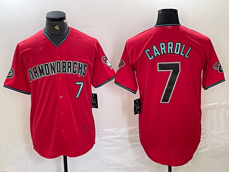 Arizona Diamondbacks #7 Corbin Carroll Red 2024 Cool Base Stitched Baseball Jersey baseball jersey product view 1