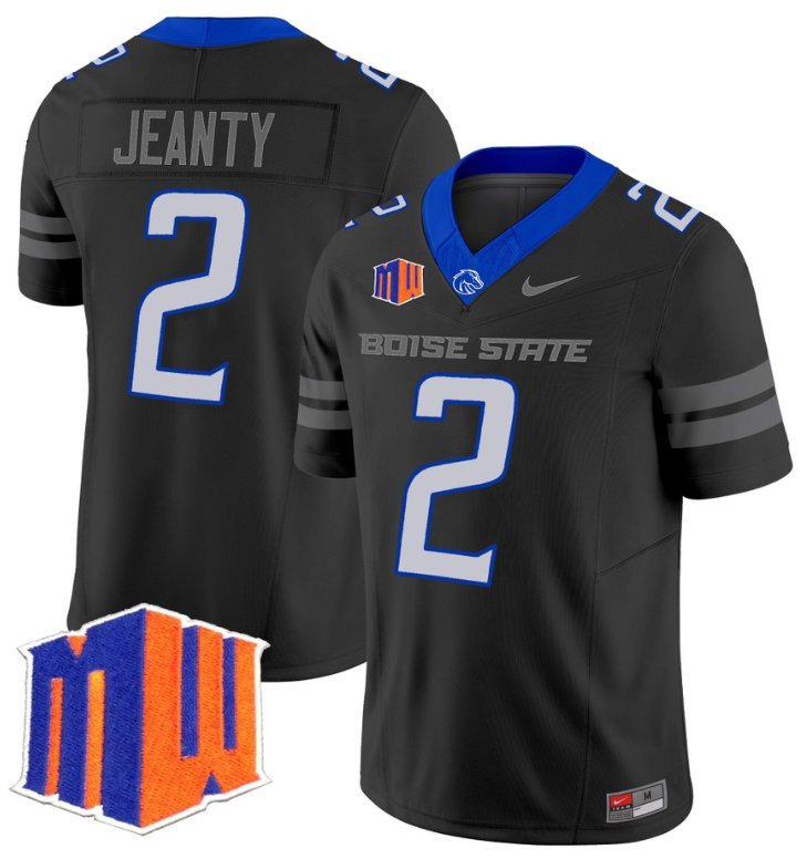 Ashton Jeanty Boise State Broncos Jersey - Black football jersey product view 1