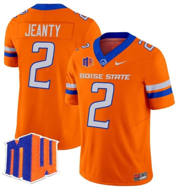 Ashton Jeanty Boise State Broncos Jersey - Orange football jersey product view 1