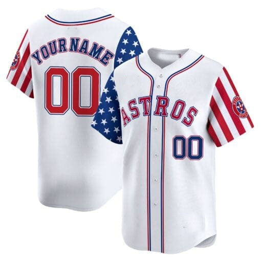 Custom Houston Astros 2024 Independence Day Vapor Premier Limited White ¨C All Stitched Baseball Jersey baseball jersey product view 1