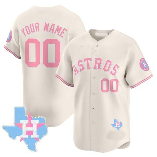 Custom Houston Astros Bubblegum Blue Vapor Premier Limited ¨C All Stitched Baseball Jersey baseball jersey product view 2
