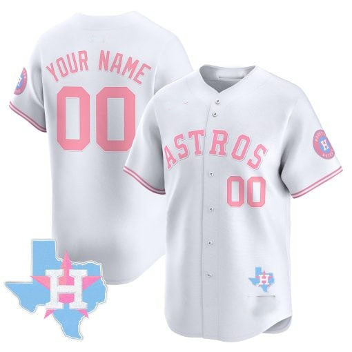 Custom Houston Astros Bubblegum Blue Vapor Premier Limited ¨C All Stitched Baseball Jersey baseball jersey product view 3