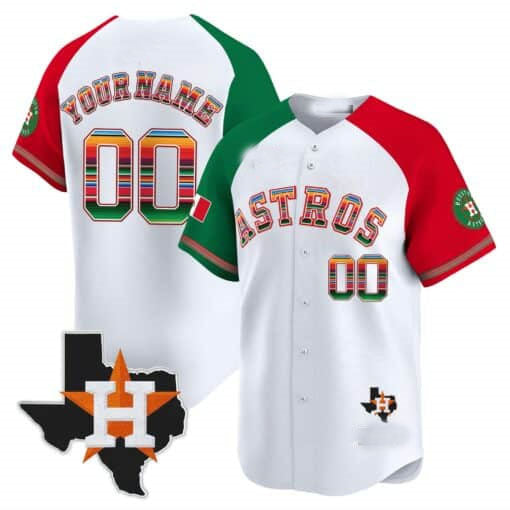 Custom Houston Astros Mexico Texas Patch Vapor Premier Limited White¨C All Stitched Baseball Jersey baseball jersey product view 1