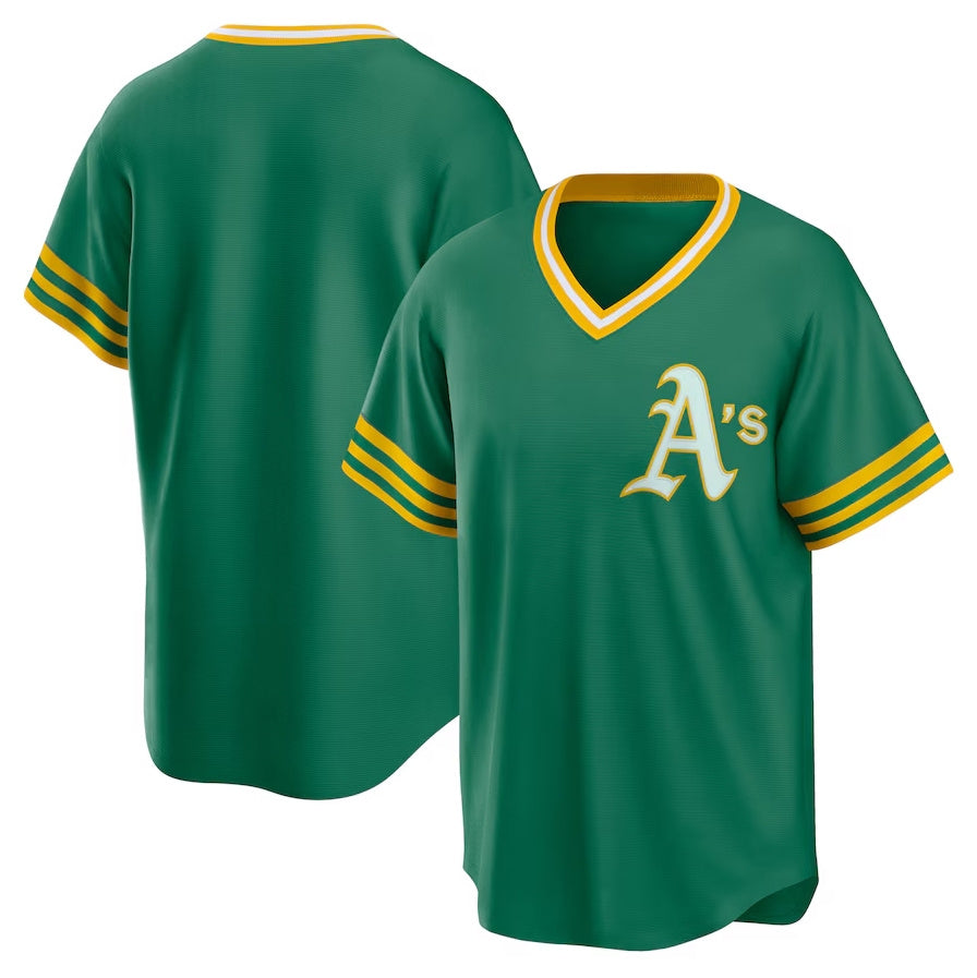 Oakland Athletics Road Cooperstown Collection Team Jersey - Kelly Green Stitched Baseball Jersey baseball jersey product view 1
