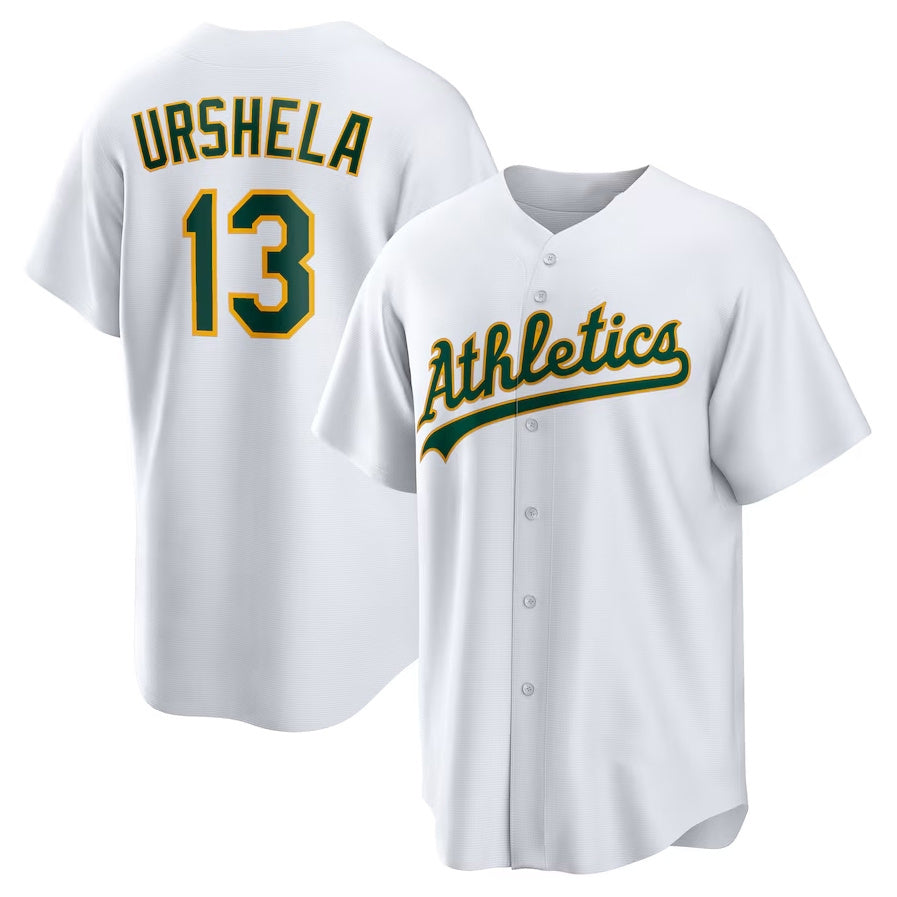 Oakland Athletics #13 Gio Urshela Home Replica Jersey - White Stitched Baseball Jersey baseball jersey product view 1