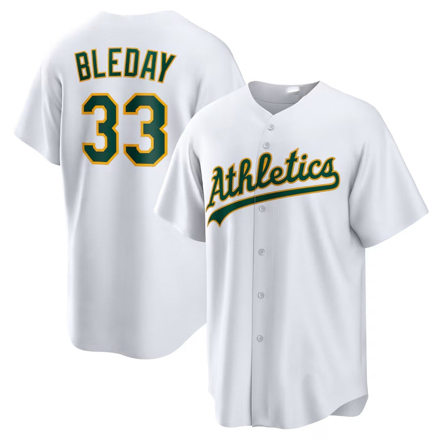 Oakland Athletics #33 JJ Bleday Home Replica Jersey - White Stitched Baseball Jersey baseball jersey product view 1