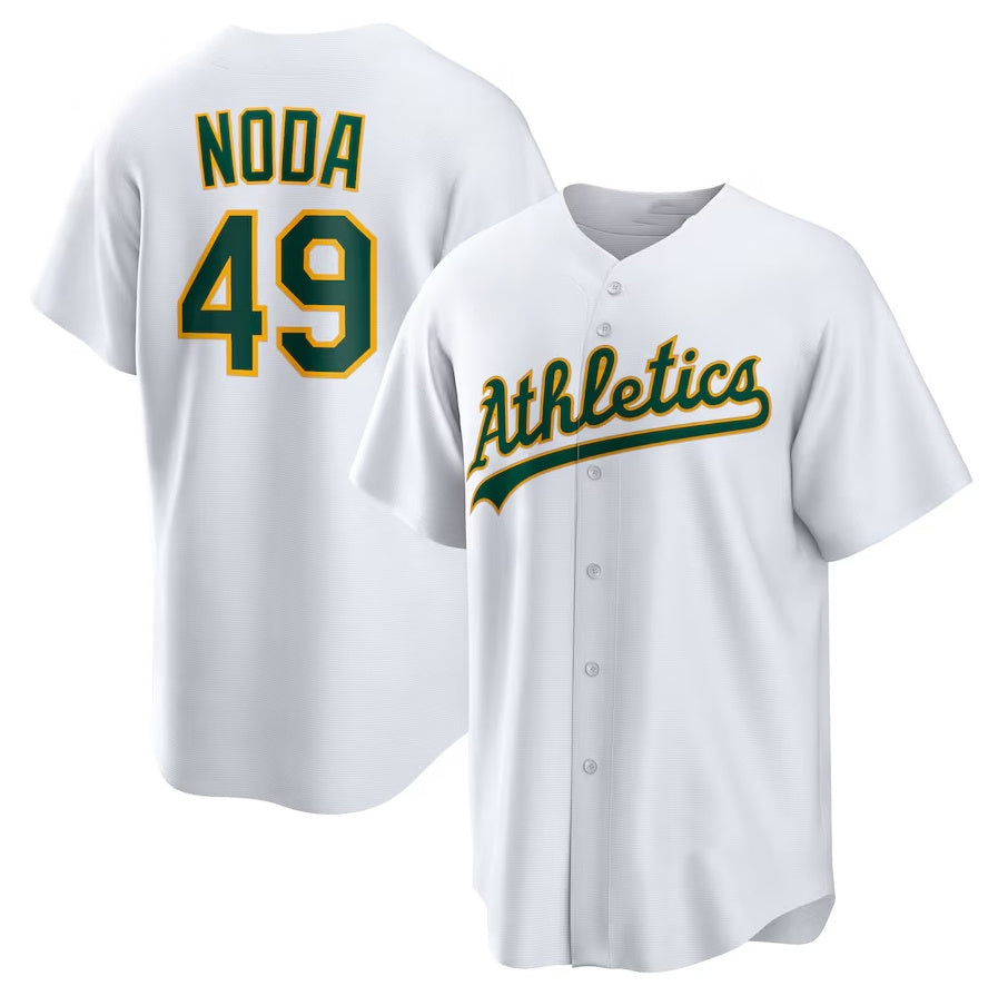 Oakland Athletics #49 Ryan Noda Home Replica Jersey - White Stitched Baseball Jersey baseball jersey product view 1