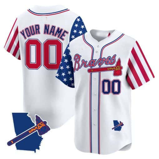 Custom Atlanta Braves 2024 Independence Day Vapor Premier Limited V2 ¨C All Stitched Baseball Jersey baseball jersey product view 1