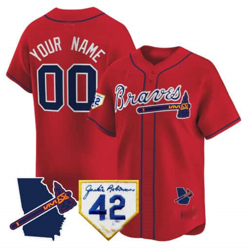 Custom Atlanta Braves 2024 Robinson & Georgia Patch Vapor Premier Limited ¨C All Stitched Baseball Jersey baseball jersey product view 3