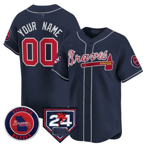 Custom Atlanta Braves 2024 Spring Training Patch Vapor Premier Limited ¨C All Stitched Baseball Jersey baseball jersey product view 2