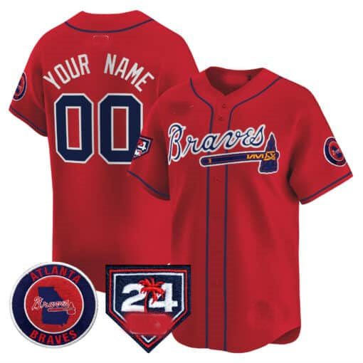 Custom Atlanta Braves 2024 Spring Training Patch Vapor Premier Limited ¨C All Stitched Baseball Jersey baseball jersey product view 3