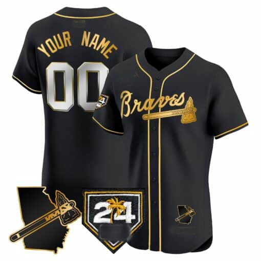 Custom Atlanta Braves 2024 Spring Training & Georgia Patch Vapor Premier Elite ¨C All Stitched Baseball Jersey baseball jersey product view 1