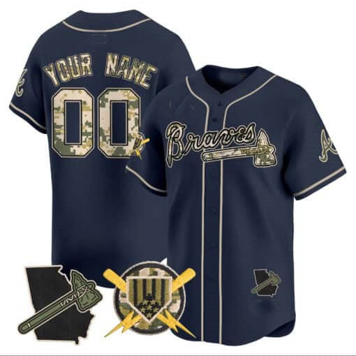 Custom Atlanta Braves Armed Forces Day Vapor Premier Limited ¨C All Stitched Baseball Jersey baseball jersey product view 1