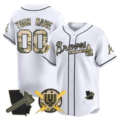Custom Atlanta Braves Armed Forces Day Vapor Premier Limited ¨C All Stitched Baseball Jersey baseball jersey product view 2