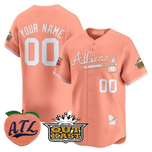 Custom Atlanta Braves Atliens & Peach Vapor Premier Limited ¨C All Stitched Baseball Jersey baseball jersey product view 1