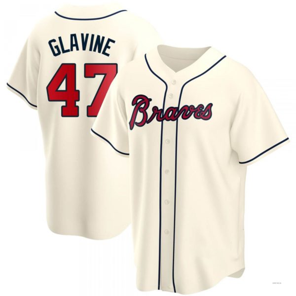 Atlanta Braves #47 Tom Glavine Cream Alternate Jersey Stitches Baseball Jerseys baseball jersey product view 1