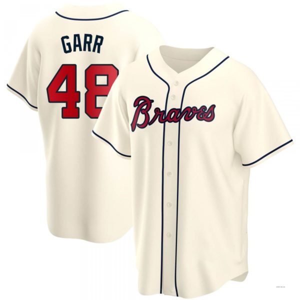 Atlanta Braves #48 Ralph Garr Cream Alternate Jersey Stitches Baseball Jerseys baseball jersey product view 1