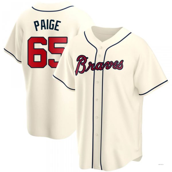 Atlanta Braves #65 Satchel Paige Cream Alternate Jersey Stitches Baseball Jerseys baseball jersey product view 1