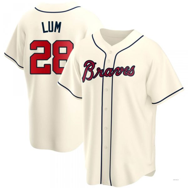 Atlanta Braves #28 Mike Lum Cream Alternate Jersey Stitches Baseball Jerseys baseball jersey product view 1