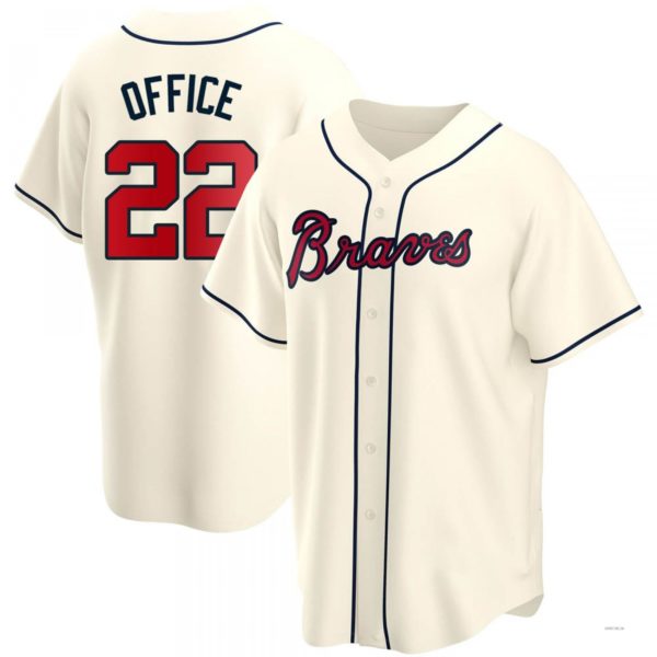 Atlanta Braves #22 Rowland Office Cream Alternate Jersey Stitches Baseball Jerseys baseball jersey product view 1