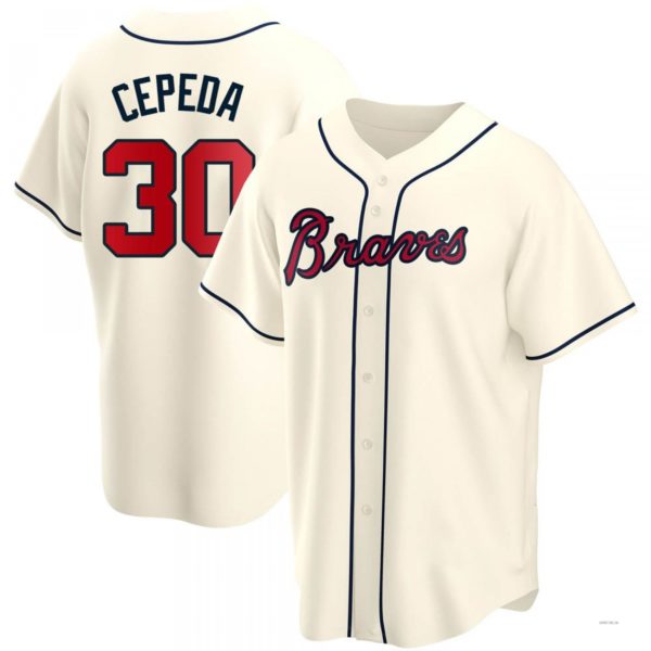 Atlanta Braves #30 Orlando Cepeda Cream Alternate Jersey Stitches Baseball Jerseys baseball jersey product view 1