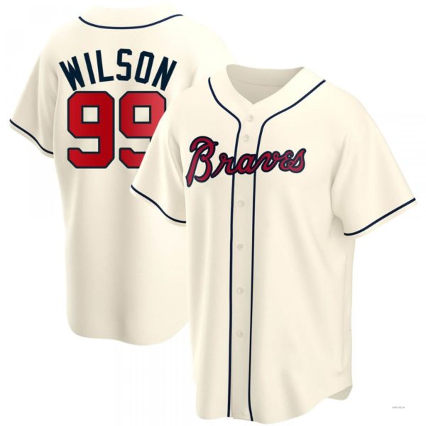 Atlanta Braves #99 Brooks Wilson Cream Alternate Jersey Stitches Baseball Jerseys baseball jersey product view 1