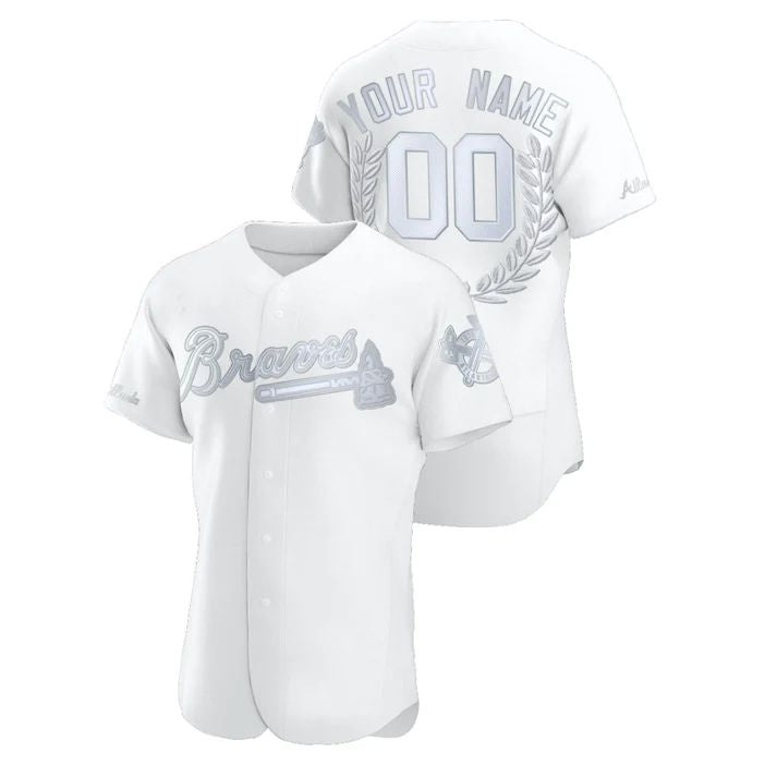 Custom Atlanta Braves White Stitched Award Collection Jersey Baseball Jersey baseball jersey product view 1
