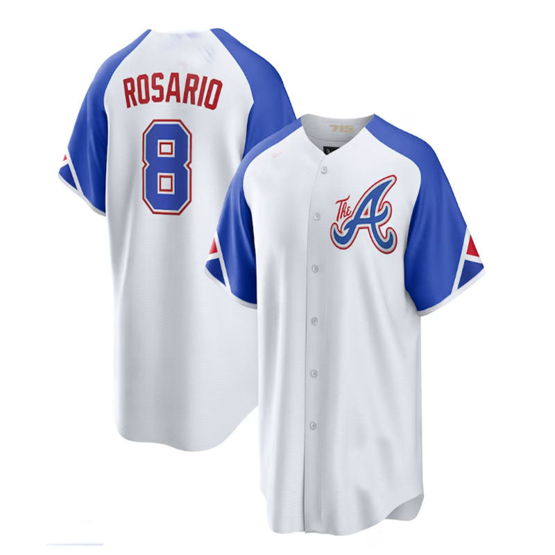 Atlanta Braves #8 Eddie Rosario White 2023 City Connect Replica Player Jersey Stitches Baseball Jerseys baseball jersey product view 1