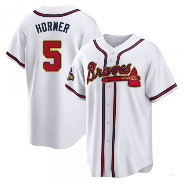 Atlanta Braves #5 Bob Horner Cream Alternate Jersey Stitches Baseball Jerseys baseball jersey product view 1