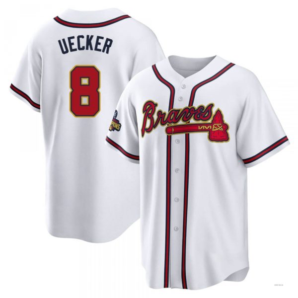 Atlanta Braves #8 Bob Uecker Gold White 2022 Program Jersey Stitches Baseball Jerseys baseball jersey product view 1