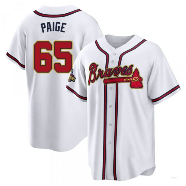 Atlanta Braves #65 Satchel Paige Gold White 2022 Program Jersey Stitches Baseball Jerseys baseball jersey product view 1