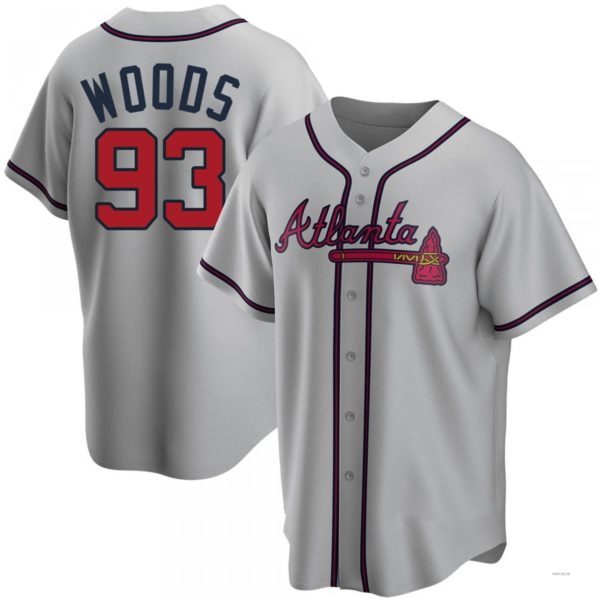 Atlanta Braves #93 William Woods Gray Road Jersey Stitches Baseball Jerseys baseball jersey product view 1
