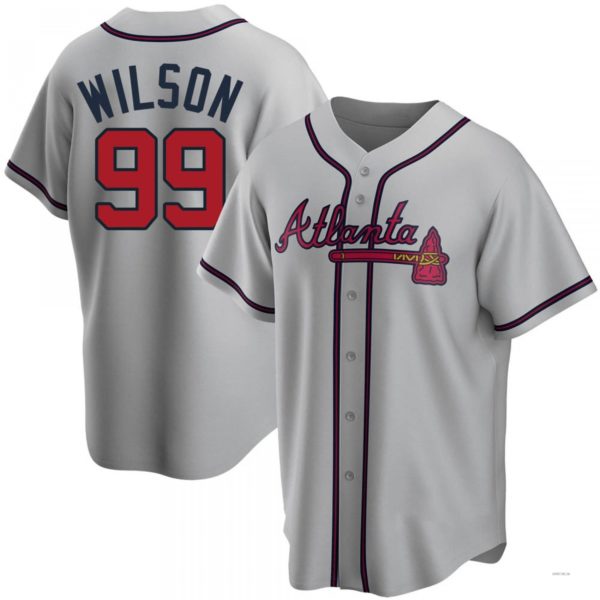Atlanta Braves #99 Brooks Wilson Gray Road Jersey Stitches Baseball Jerseys baseball jersey product view 1