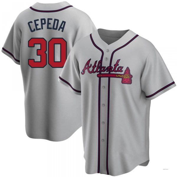 Atlanta Braves #30 Orlando Cepeda Gray Road Jersey Stitches Baseball Jerseys baseball jersey product view 1