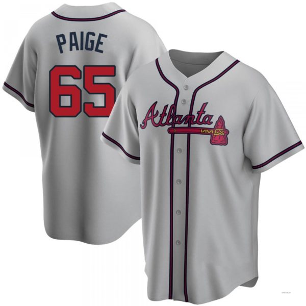 Atlanta Braves #65 Satchel Paige Gray Road Jersey Stitches Baseball Jerseys baseball jersey product view 1