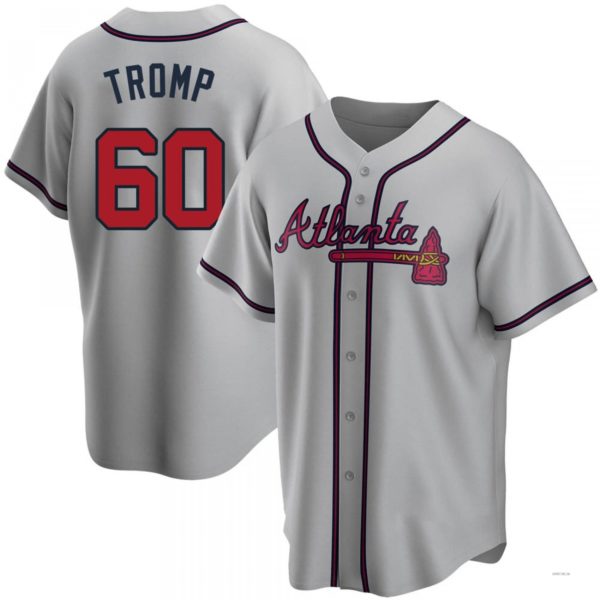 Atlanta Braves #60 Chadwick Tromp Gray Road Jersey Stitches Baseball Jerseys baseball jersey product view 1