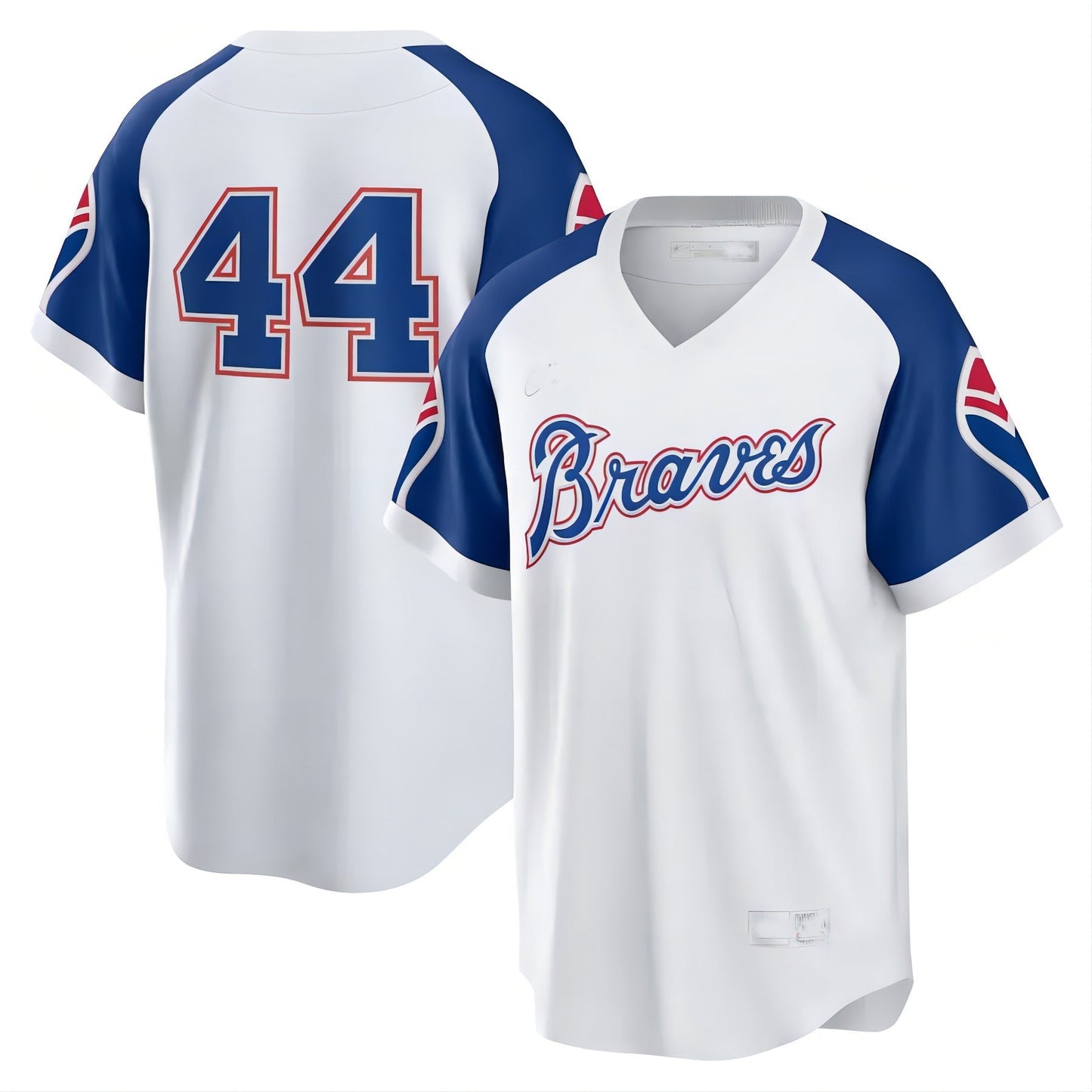 Atlanta Braves #44 Hank Aaron White Home Cooperstown Collection Player Jersey Stitches Baseball Jerseys baseball jersey product view 1