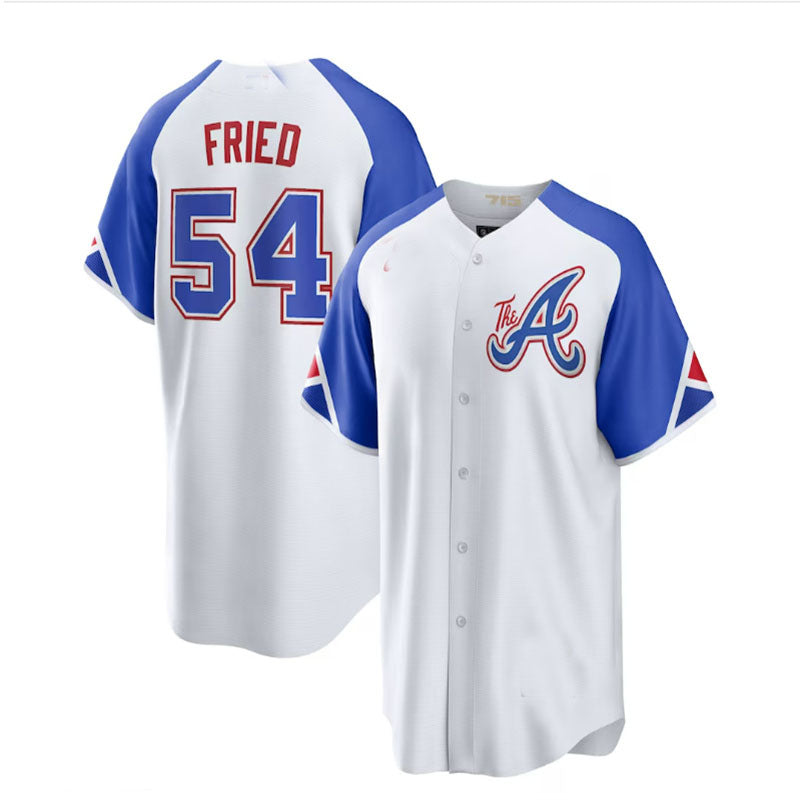 Atlanta Braves #54 Max Fried White 2023 City Connect Replica Player Jersey Stitches Baseball Jerseys baseball jersey product view 1