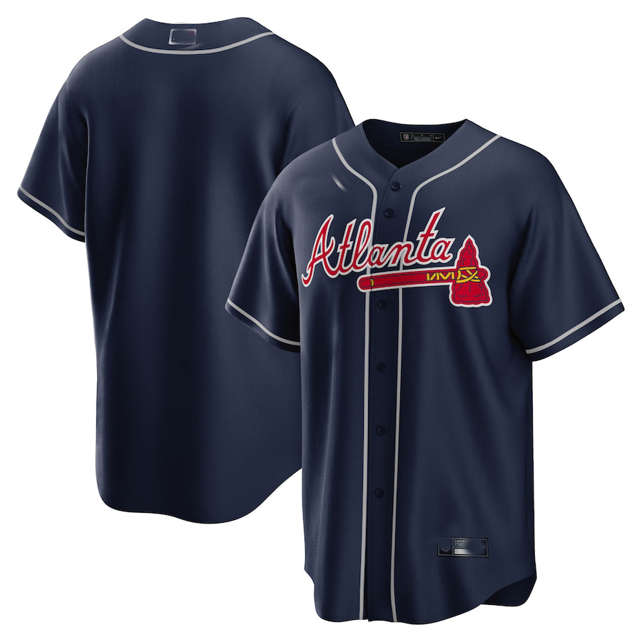 Atlanta Braves Navy Alternate Replica Team Jersey Stitches Baseball Jerseys baseball jersey product view 1