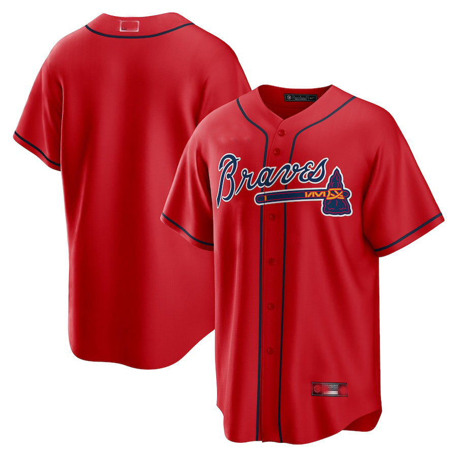 Atlanta Braves Red Alternate Replica Team Jersey Stitches Baseball Jerseys baseball jersey product view 1