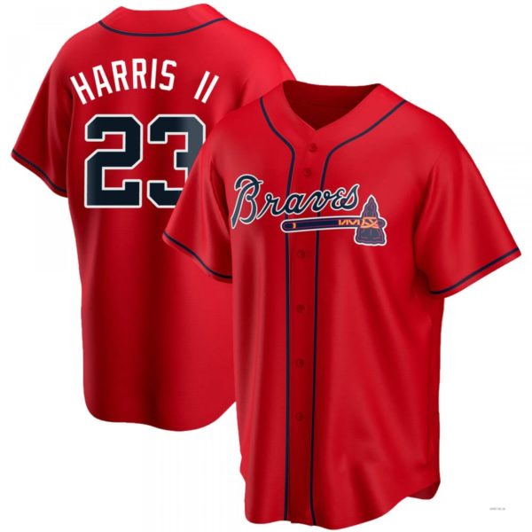 Atlanta Braves #23 Michael Harris II Red Alternate Jersey Stitches Baseball Jerseys baseball jersey product view 1