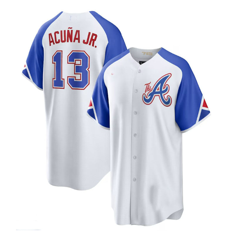 Atlanta Braves #13 Ronald Acu?a Jr. White 2023 City Connect Authentic Player Jersey Stitches Baseball Jerseys baseball jersey product view 1
