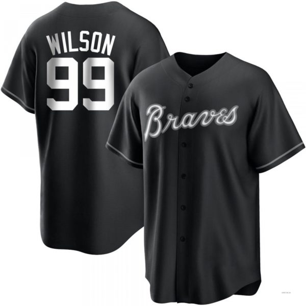 Atlanta Braves #99 Brooks Wilson White Black Jersey Stitches Baseball Jerseys baseball jersey product view 1