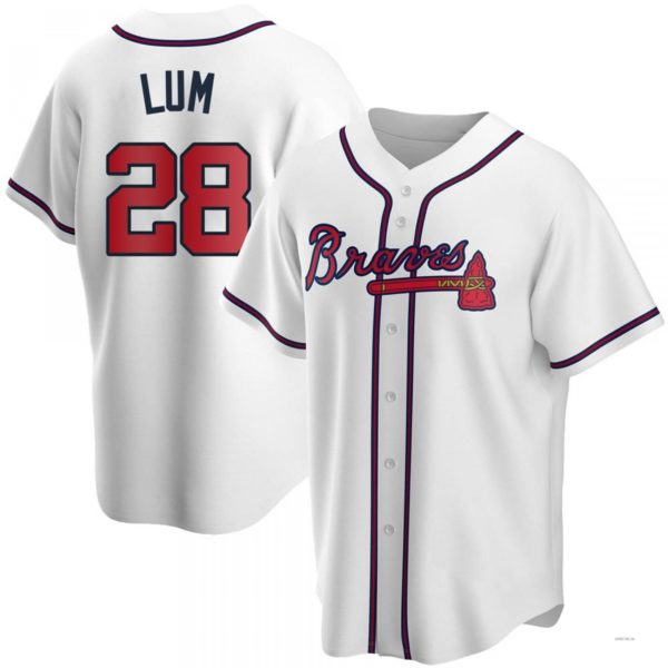 Atlanta Braves #28 Mike Lum White Home Jersey Stitches Baseball Jerseys baseball jersey product view 1