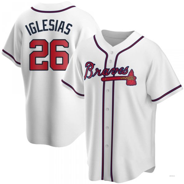 Atlanta Braves #26 Raisel Iglesias White Home Jersey Stitches Baseball Jerseys baseball jersey product view 1
